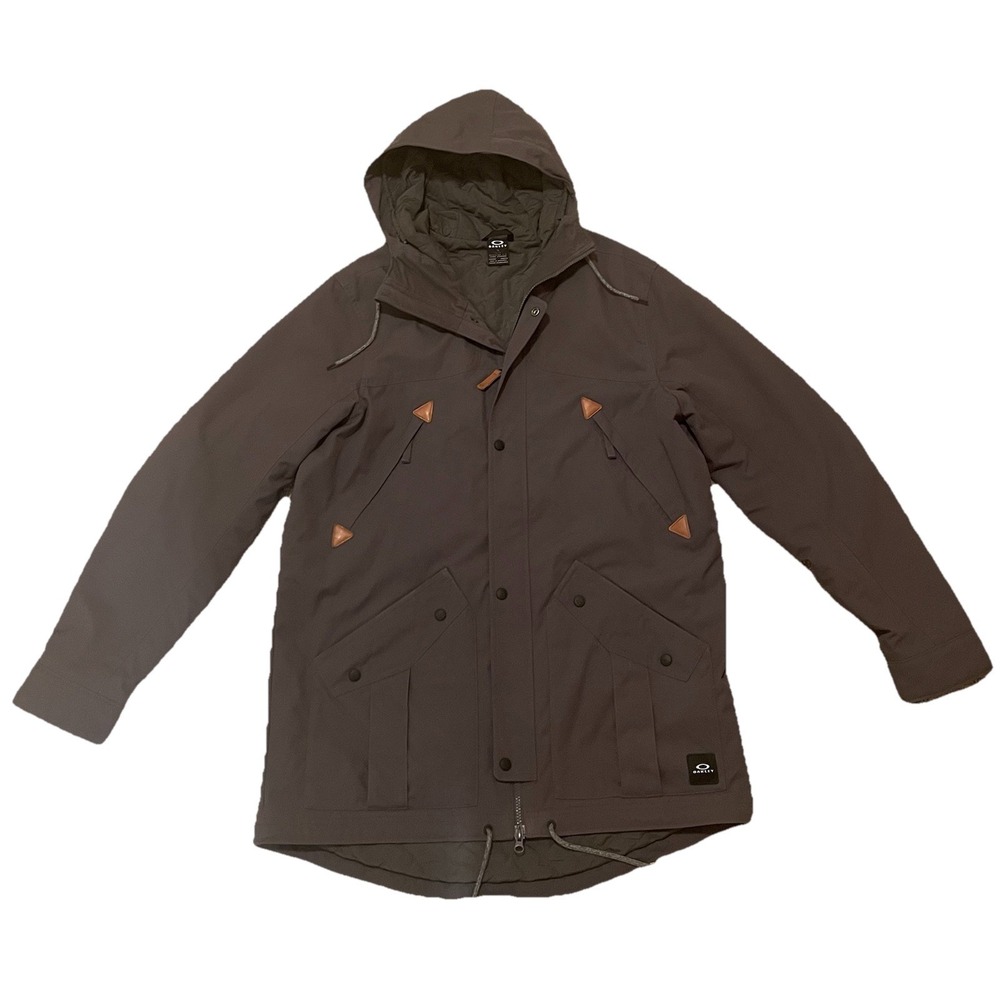 Oakley Silver Horse Men's XL Parka Jacket Quilt Lined Grey Winter Ski Snowboard
